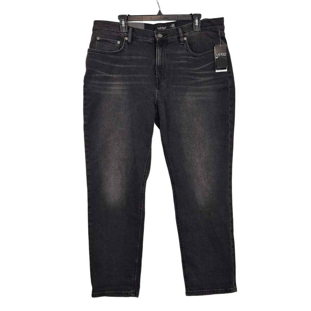 Lauren Ralph Lauren Jeans Womens Size 16 Black High Rise Skinny Ankle Stretch 32